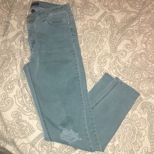 Tinsel distressed cropped skinny jeans